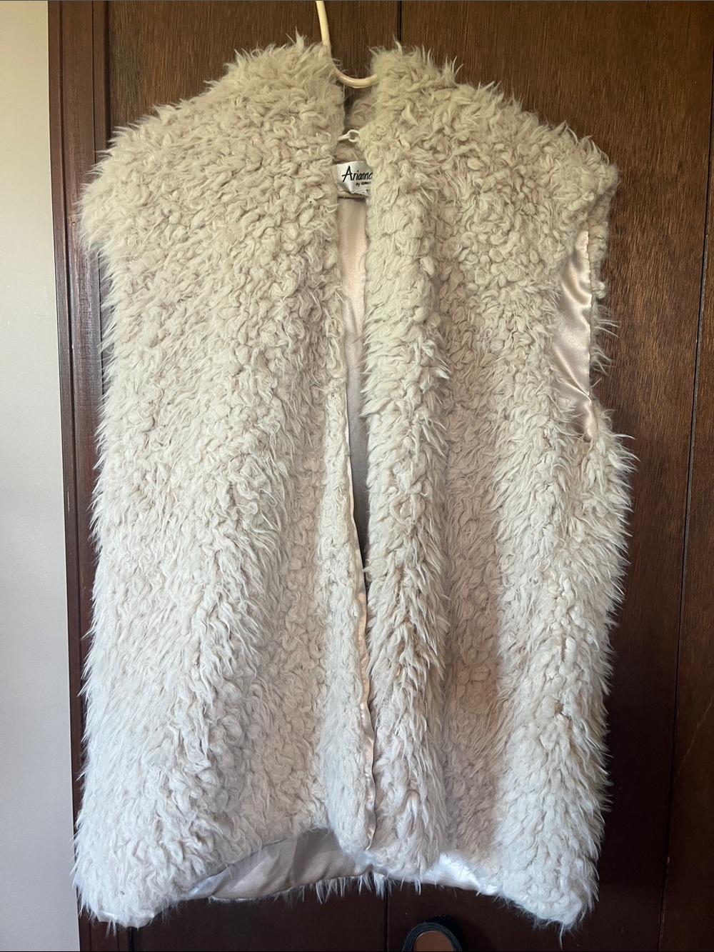 Arianne Plush Ivory Faux Shearling Vest